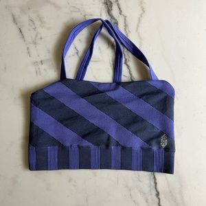 FP Movement by Free People Purple and Black Striped Bra